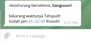 GS Telegram Bot Tahajud Hasil