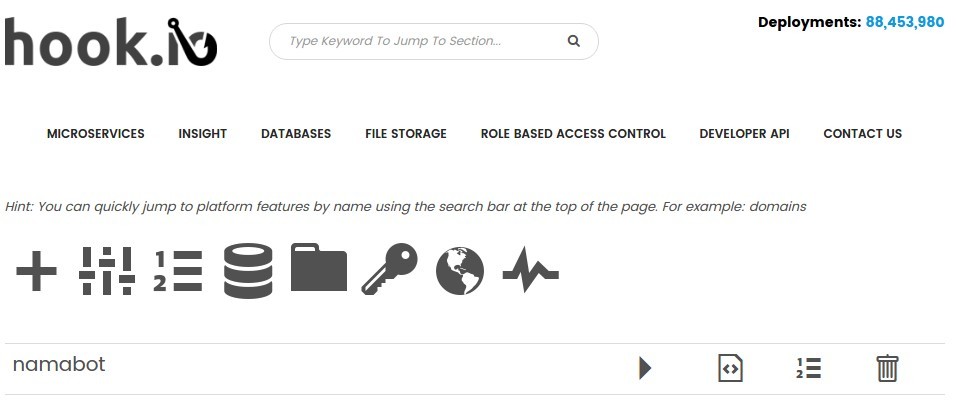 panel Service Hook.io