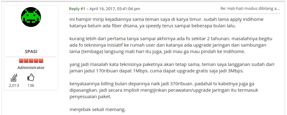 kenaikan jebakan indihome