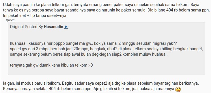 kenaikan jebakan indihome