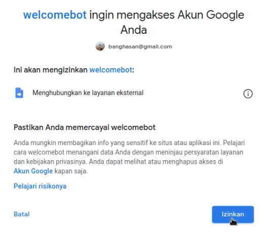 Publikasikan Google Script