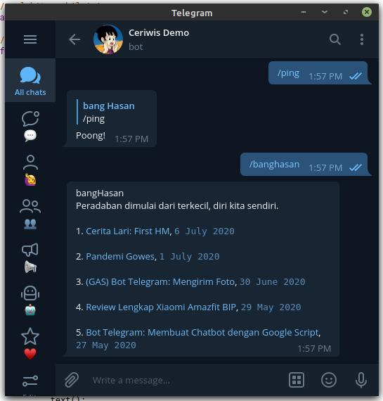 Tampilan Scraping Blog bangHasan