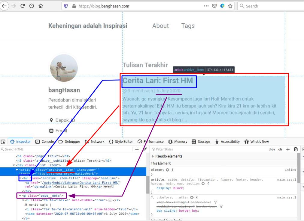 inspect element Blog bangHasan