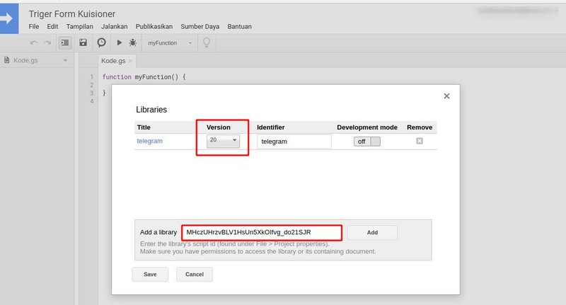 Tambah Library Tambah Library